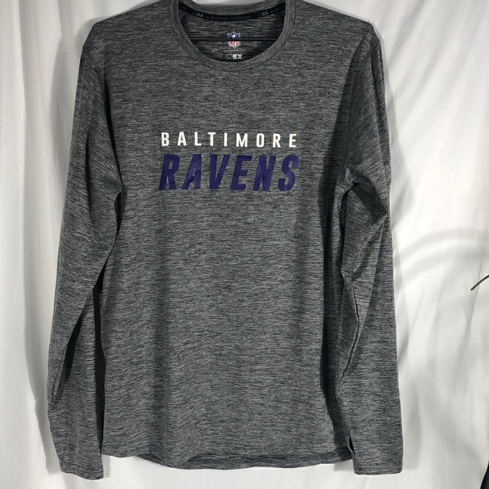 NFL MSX by Michael Strahan Heathered Gray Ravens Performance Long Sleeve Tee